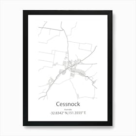 Cessnock,Australia Minimalist Map Art Print