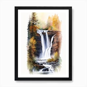Albion Falls, Canada Water Colour  (1) Art Print