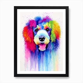 Poodle Rainbow Oil Painting Dog Art Print
