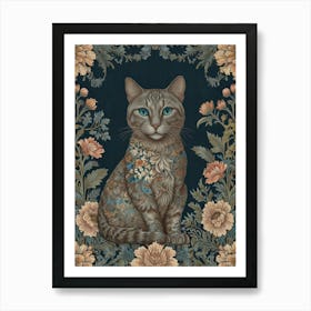 william morris Cat art Art Print