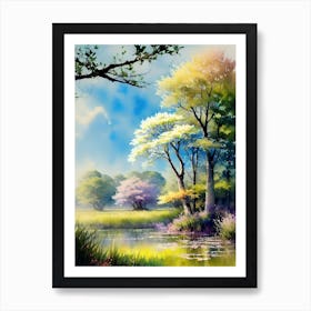 Trees In The Pond Art Print