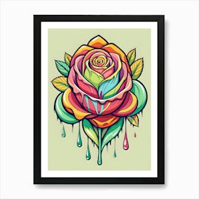 Dripping Rose Art Print