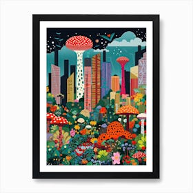 Hong Kong, Illustration In The Style Of Pop Art 4 Art Print