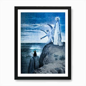 The Temptation of Jesus - Black Cat Gustave Dore Parady - Funny Art Print