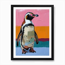 African Penguin Colour Block Painting 4 Art Print