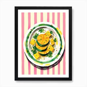 A Plate Of Pumpkins, Autumn Food Illustration Top View 78 Art Print