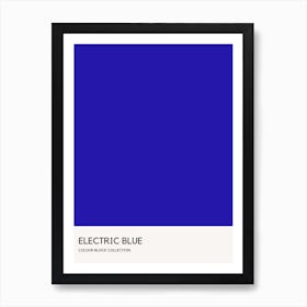 Electric Blue Colour Block Poster Art Print
