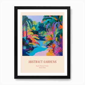 Colourful Gardens Naples Botanical Garden Usa 1 Red Poster Art Print