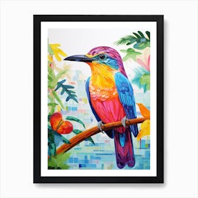 Colourful Bird Painting Dipper 4 Art Print