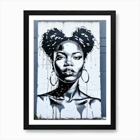 Graffiti Mural Of Beautiful Black Woman 239 Art Print