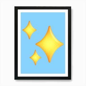 Three Yellow Stars Art Print