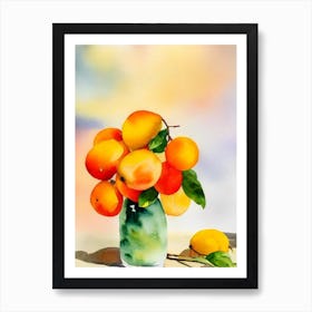 Mangoosteen Italian Watercolour fruit Art Print