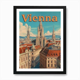 Aihrgdesign A Vintage Travel Poster Of Vienna 1 Art Print