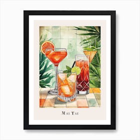 Mai Tai Watercolour Poster 1 Art Print