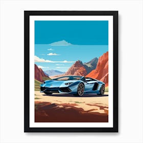 A Lamborghini Aventador In The The Great Alpine Road Australia 3 Art Print