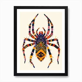 Colourful Insect Illustration Tarantula 5 Art Print