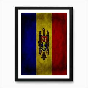 Moldova Flag Texture Art Print