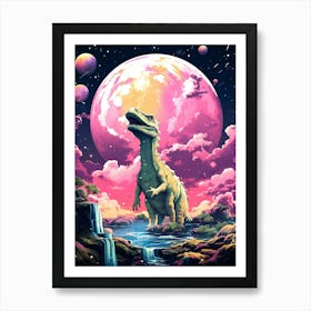 T-Rex In Space Art Print