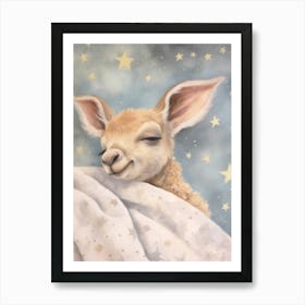 Sleeping Baby Kangaroo Art Print