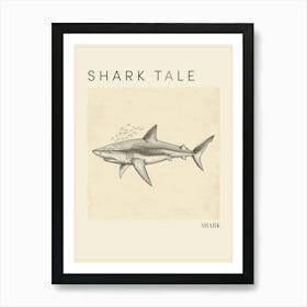 Vintage Shark Pencil Illustration 2 Poster Art Print