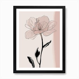 Daffodils Line Art Flowers Illustration Neutral 19 Art Print