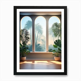 Room With Palm Trees Art Print