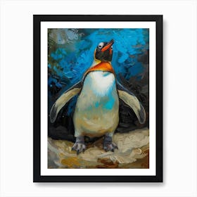 Galapagos Penguin Ross Island Colour Block Painting 3 Art Print