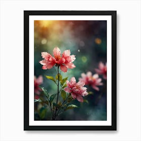 Pink Flowers Hd Art Print