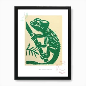 Green Jacksons Chameleon 1 Poster Art Print