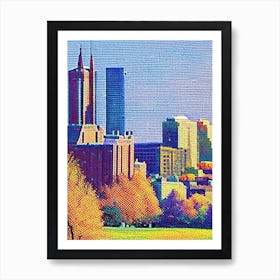 Rochester, City Us  Pointillism Art Print