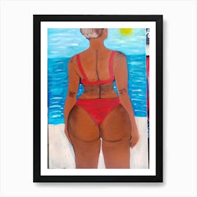 A girl in a bikini Art Print