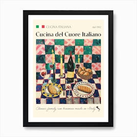 La Cucina Del Cuore Italiano Trattoria Italian Poster Food Kitchen Art Print