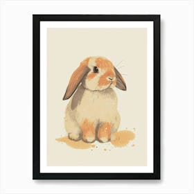 Holland Lop Rabbit Nursery Illustration 4 Art Print
