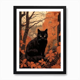 Autumn Cat 2 Art Print