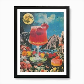 Red Fruity Jelly Retro Collage 1 Art Print