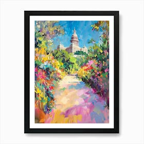 The Texas State Capitol Austin Texas Oil Painting 1 Art Print