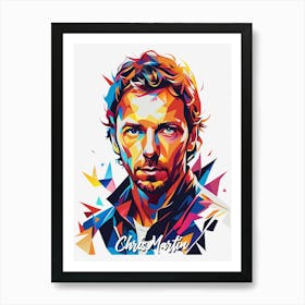 Chrish Martin Coldplay 01  Portrait Music WPAP Pop Art Art Print