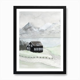 House In The Snow Art Print