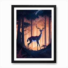 Deer In The Forest Art Print