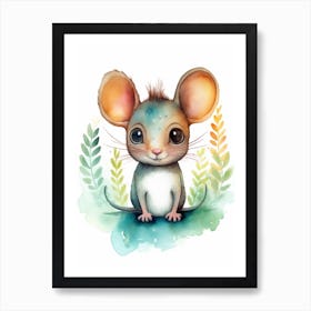 Watercolour Jungle Animal Baby Agouti 3 Art Print