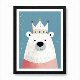 Little Polar Bear 1 Wearing A Crown Art Print