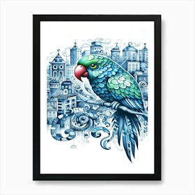 Radar Parrot In The City Art Print