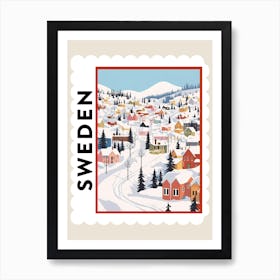 Retro Winter Stamp Poster Kiruna Sweden 1 Poster