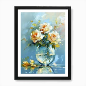 Roses In A Vase 3 Art Print