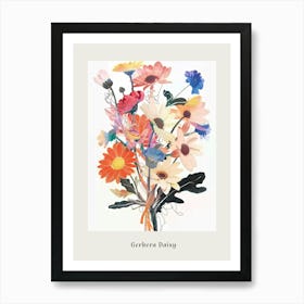 Gerbera Daisy 1 Collage Flower Bouquet Poster Art Print