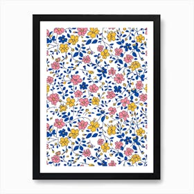 Inspiring Floral London Fabrics Floral Pattern 4 Art Print