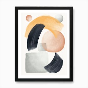 Geometric Shapes Abstract Watercolor Art Print