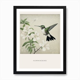 Ohara Koson Inspired Bird Painting Hummingbird 1 Poster Art Print