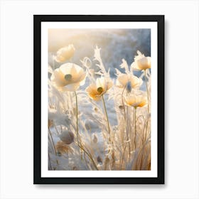 Frosty Botanical Iceland Poppy 2 Art Print