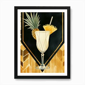 Art Deco Piña Colada 3 Art Print